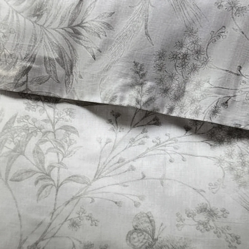 Ralph Lauren Genevieve Grey Floral Queen Cotton Comforter New Org 355